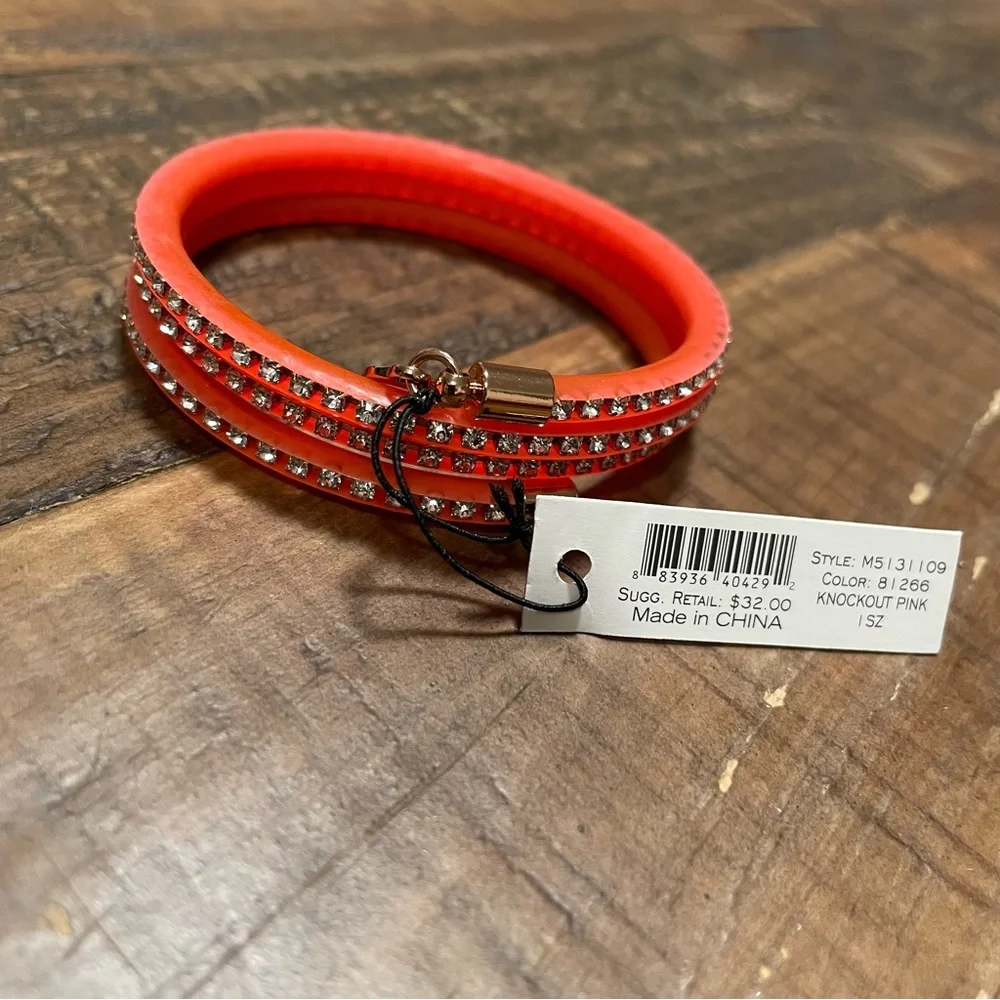 Marc by Marc Jacobs Coral Wrap Bracelet with Crystal Rows